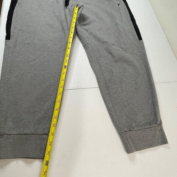 Mens Jogger Sweatpants With Black Side Panels Drawstring Waist & Side Pockets - Picture 10 of 11